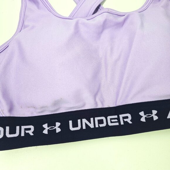 UNDER ARMOUR WOMENS SPORTS BRA MEDIUM MID SUPPORT CROSSBACK KEYHOLE GYM FITNESS - Picture 4 of 6